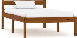 vidaXL - Bedframe - massief - grenenhout - honingbruin - 90x200 - cm