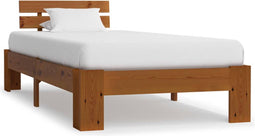 vidaXL - Bedframe - massief - grenenhout - honingbruin - 90x200 - cm