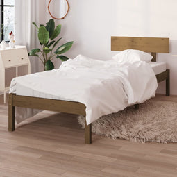 vidaXL - Bedframe - massief - grenenhout - honingbruin - 90x200 - cm