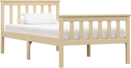 vidaXL - Bedframe - massief - grenenhout - natuurlijk - 100x200 - cm