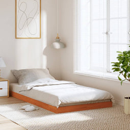 vidaXL - Bedframe - massief - grenenhout - wasbruin - 100x200 - cm