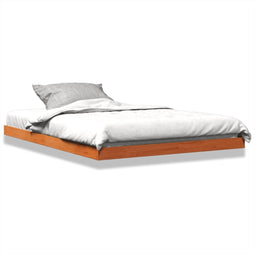 vidaXL - Bedframe - massief - grenenhout - wasbruin - 135x190 - cm