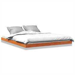 vidaXL - Bedframe - massief - grenenhout - wasbruin - 150x200 - cm
