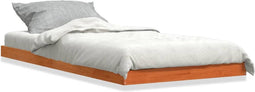 vidaXL - Bedframe - massief - grenenhout - wasbruin - 75x190 - cm