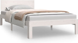 vidaXL - Bedframe - massief - grenenhout - wit - 100x200 - cm