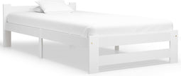 vidaXL - Bedframe - massief - grenenhout - wit - 100x200 - cm
