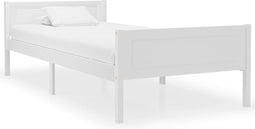 vidaXL - Bedframe - massief - grenenhout - wit - 100x200 - cm
