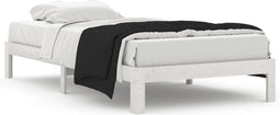 vidaXL - Bedframe - massief - grenenhout - wit - 100x200 - cm