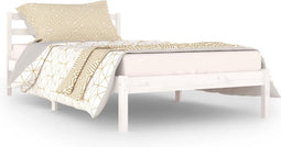 vidaXL - Bedframe - massief - grenenhout - wit - 100x200 - cm