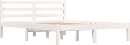 vidaXL - Bedframe - massief - grenenhout - wit - 120x190 - cm