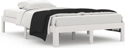 vidaXL - Bedframe - massief - grenenhout - wit - 120x200 - cm