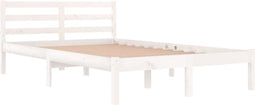vidaXL - Bedframe - massief - grenenhout - wit - 120x200 - cm