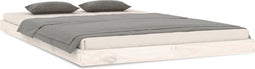 vidaXL - Bedframe - massief - grenenhout - wit - 120x200 - cm