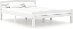 vidaXL - Bedframe - massief - grenenhout - wit - 120x200 - cm