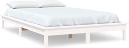 vidaXL - Bedframe - massief - grenenhout - wit - 120x200 - cm