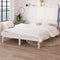 vidaXL - Bedframe - massief - grenenhout - wit - 135x190 - cm - 4FT6 - Double