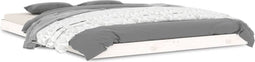 vidaXL - Bedframe - massief - grenenhout - wit - 135x190 - cm
