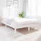 vidaXL - Bedframe - massief - grenenhout - wit - 135x190 - cm