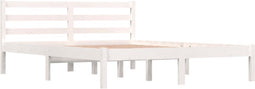 vidaXL - Bedframe - massief - grenenhout - wit - 140x190 - cm