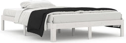 vidaXL - Bedframe - massief - grenenhout - wit - 140x200 - cm