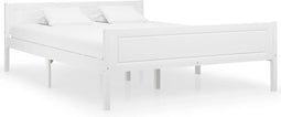 vidaXL - Bedframe - massief - grenenhout - wit - 140x200 - cm