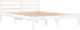 vidaXL - Bedframe - massief - grenenhout - wit - 140x200 - cm