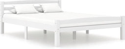 vidaXL - Bedframe - massief - grenenhout - wit - 140x200 - cm