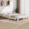 vidaXL - Bedframe - massief - grenenhout - wit - 140x200 - cm