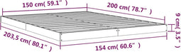 vidaXL - Bedframe - massief - grenenhout - wit - 150x200 - cm