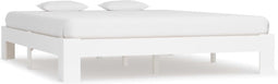vidaXL - Bedframe - massief - grenenhout - wit - 160x200 - cm