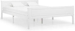 vidaXL - Bedframe - massief - grenenhout - wit - 160x200 - cm