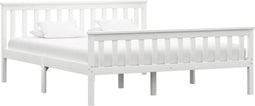 vidaXL - Bedframe - massief - grenenhout - wit - 160x200 - cm