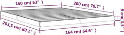 vidaXL - Bedframe - massief - grenenhout - wit - 160x200 - cm