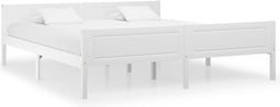 vidaXL - Bedframe - massief - grenenhout - wit - 180x200 - cm