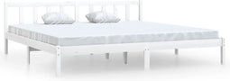 vidaXL - Bedframe - massief - grenenhout - wit - 180x200 - cm