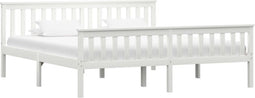 vidaXL - Bedframe - massief - grenenhout - wit - 180x200 - cm