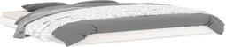 vidaXL - Bedframe - massief - grenenhout - wit - 180x200 - cm