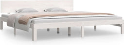vidaXL - Bedframe - massief - grenenhout - wit - 200x200 - cm