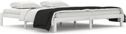 vidaXL - Bedframe - massief - grenenhout - wit - 200x200 - cm