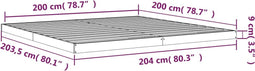 vidaXL - Bedframe - massief - grenenhout - wit - 200x200 - cm