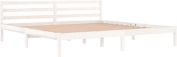 vidaXL - Bedframe - massief - grenenhout - wit - 200x200 - cm