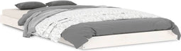 vidaXL - Bedframe - massief - grenenhout - wit - 90x190 - cm