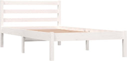 vidaXL - Bedframe - massief - grenenhout - wit - 90x190 - cm