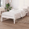vidaXL - Bedframe - massief - grenenhout - wit - 90x190 - cm
