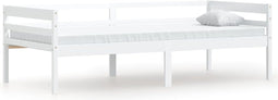 vidaXL - Bedframe - massief - grenenhout - wit - 90x200 - cm