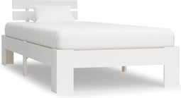 vidaXL - Bedframe - massief - grenenhout - wit - 90x200 - cm