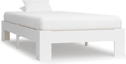 vidaXL - Bedframe - massief - grenenhout - wit - 90x200 - cm