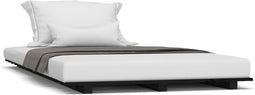vidaXL - Bedframe - massief - grenenhout - zwart - 100x200 - cm