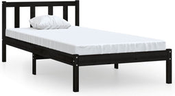 vidaXL - Bedframe - massief - grenenhout - zwart - 100x200 - cm