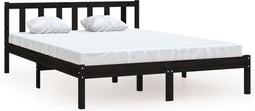 vidaXL - Bedframe - massief - grenenhout - zwart - 120x200 - cm
